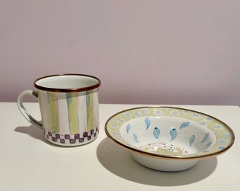 Vintage Mackenzie Childrens Mug and Cereal Bowl Frog Design