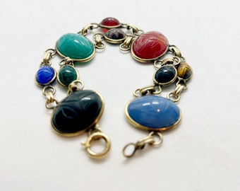 Bracciale vintage con doppia maglia a scarabeo.