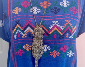 Antique Victorian Beaded Misers Purse Necklace