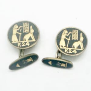 Ägyptische 24kt Gold Damaszener Manschettenknöpfe