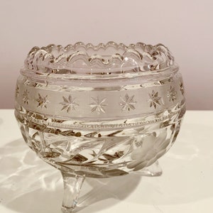 Vintage Glass Rose Bowl Fluted Footed Vase image 4