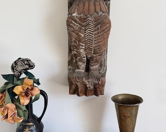 Vintage Brass Trumpet Vase Etched Brass China