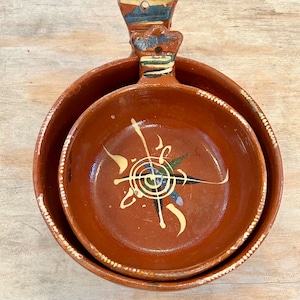 Alte Tlaquepaque Nesting Schalen Servierschalen Mexikanische Dekor Volkskunst Keramik Glasierte Rote Ware
