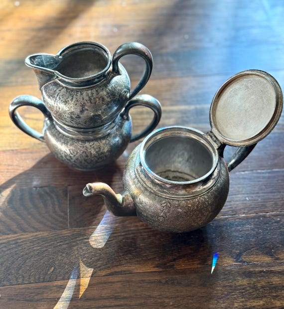 Antique Wilcox Silver Plate Tea Set, 3-piece Quadruple Plate - Etsy
