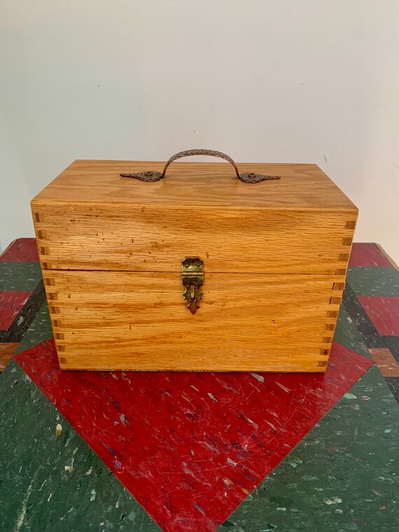 Antique Wood Box With Metal Handle Dovetailed Chest | Etsy