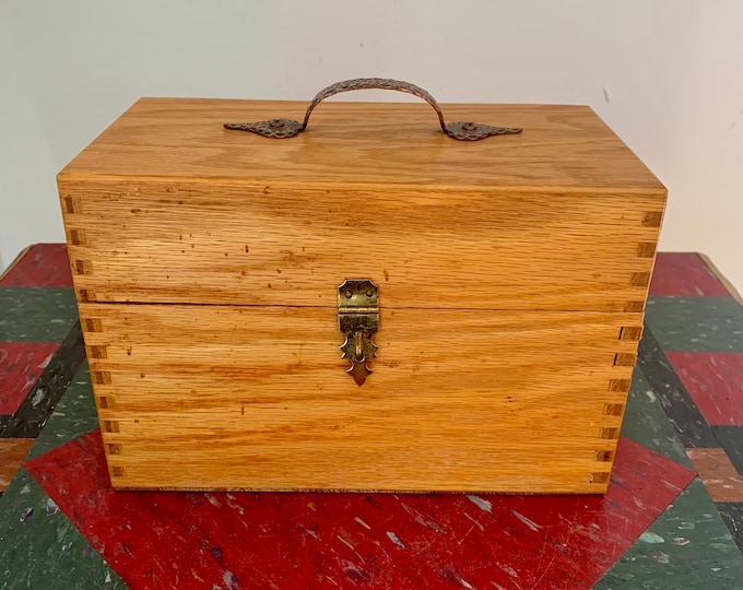 Antique Wood Box With Metal Handle Dovetailed Chest - Etsy