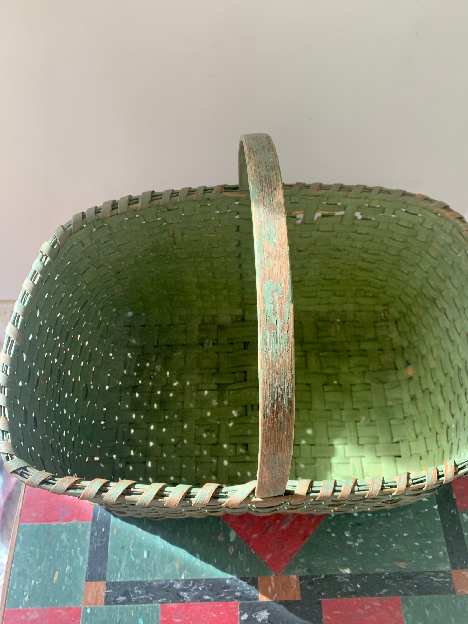 Antique Wicker Farmers Market Basket Tote Wicker Picnic Basket Etsy