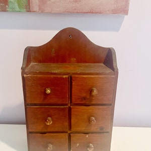 Vintage Apothecary Chest: 6-Drawer Spice Cabinet