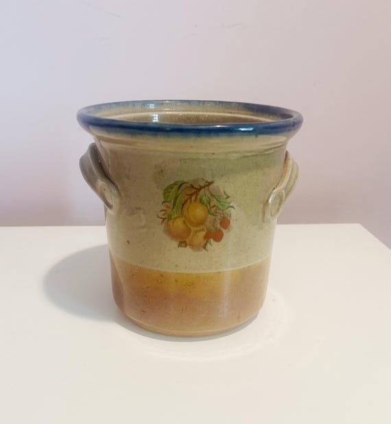 Monroe Salt Works Pottery Fruit Design Studio Pottery Crock