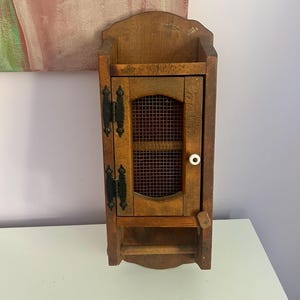 Vintage Wood Apothecary Cabinet: Rustic Medicine Cabinet with Shelves