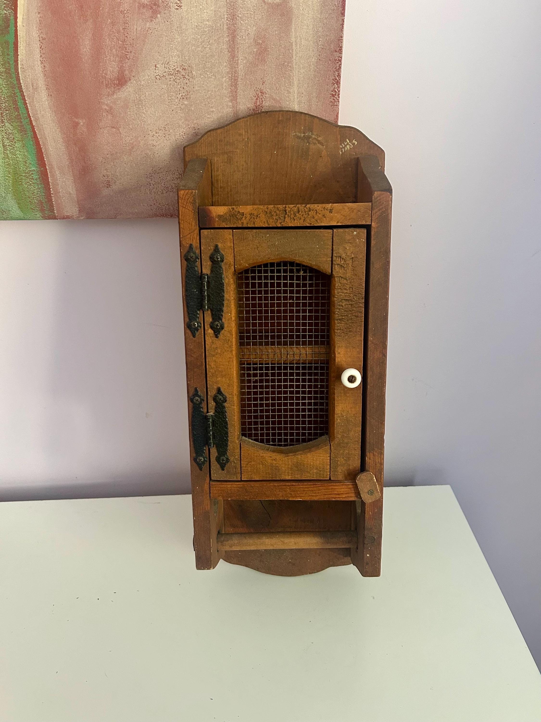 Vintage Wood Apothecary Cabinet: Rustic Medicine Cabinet with Shelves