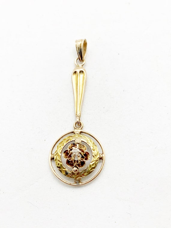 Victorian Art Deco Gold with Diamond Lavaliere Pendant | Etsy
