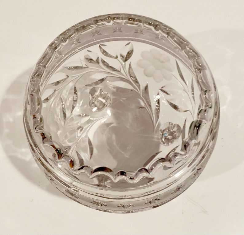 Vintage Glass Rose Bowl Fluted Footed Vase image 2