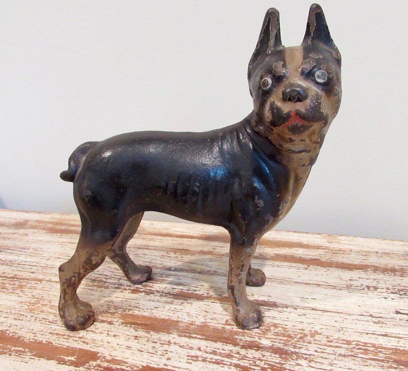 Antique Boston Terrier Door Stop Cast Iron Door Stop Etsy