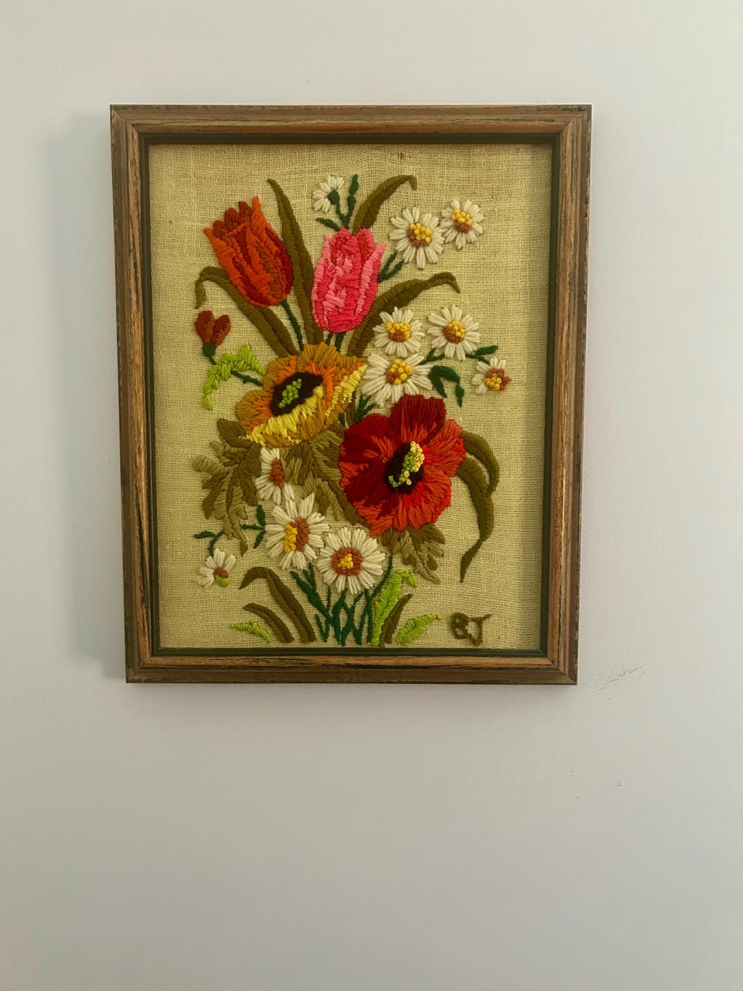 New 1973 Family Circle Crewel Kit Flowery Tree Picture