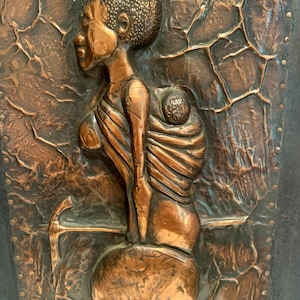 Edward Tenehi Tribal Wall Art Copper Relief on Wood