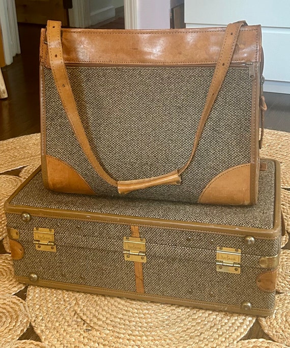 Hartmann Luggage, Tweed leather luggage, Set of 2,