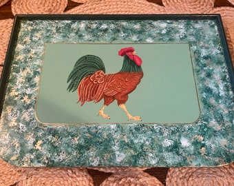 Vintage Smart Wood Tray Table Breakfast in Bed Serving Tray or Easel Rooster Decor
