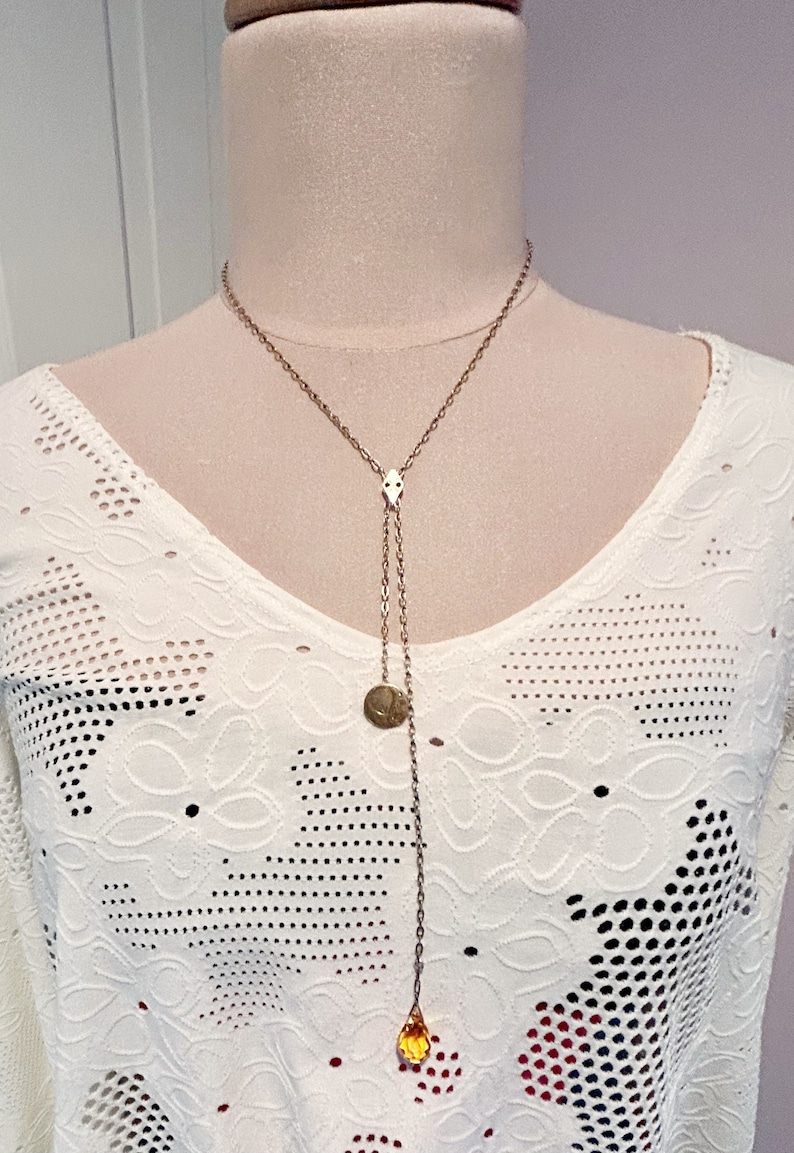 Antique Victorian Ruby Slide Lariat Charm Necklace Topaz Cut Etsy