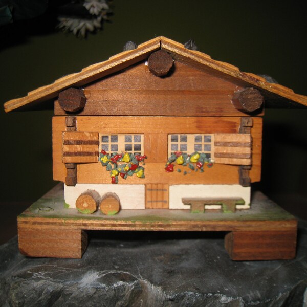 Vintage Swiss Chalet Music Box