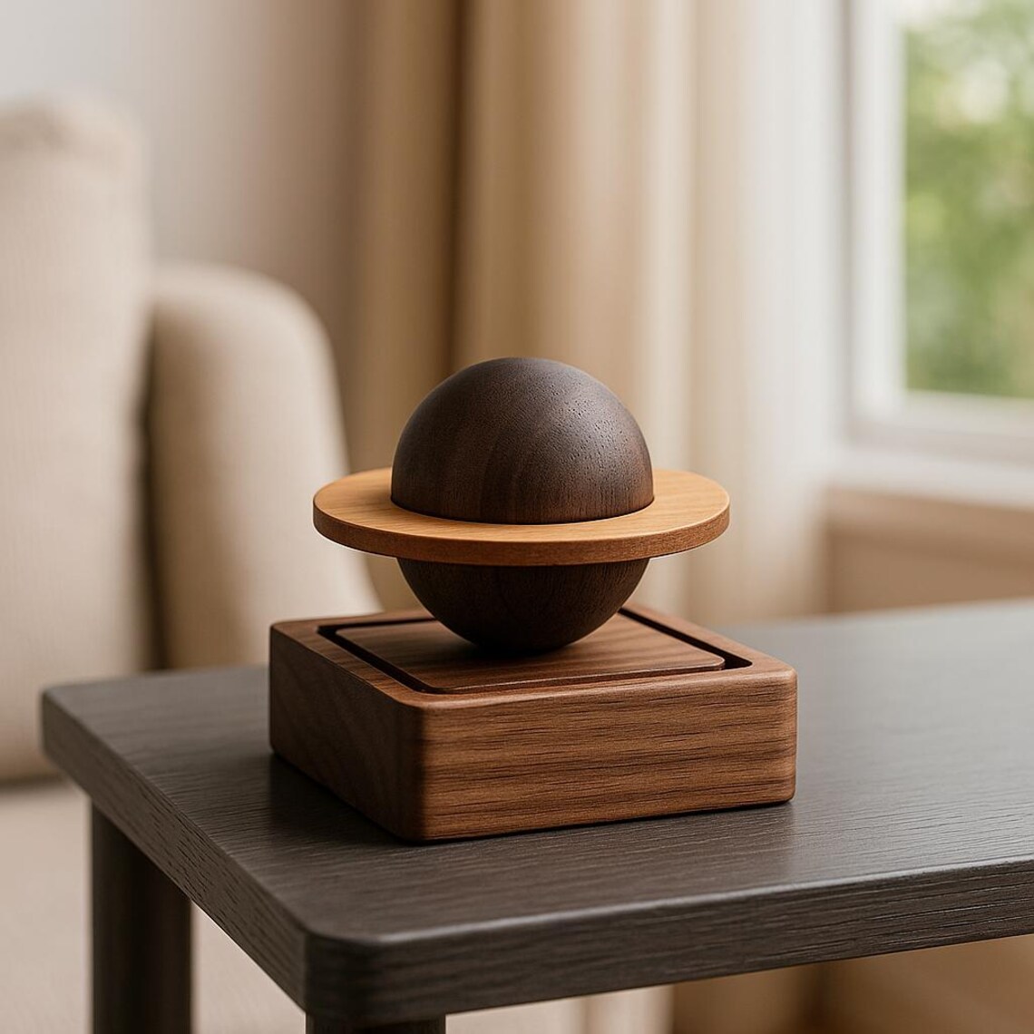 Wooden Planet Diffuser – Natural Aroma Sphere for Essential Oils ...