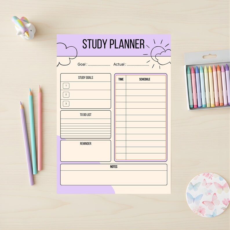 Study Planner Printable PDF | Student Schedule & To-do Planner | Daily ...