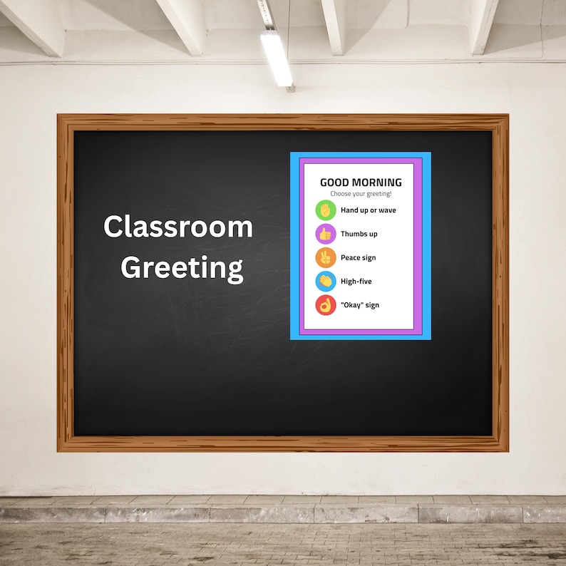 Classroom Greetings Poster (simple Icons Style) | 8.5x11 PDF + 18x24 ...