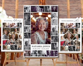 Funeral Photo Collage Board: Feier des Lebens Gedenkschild