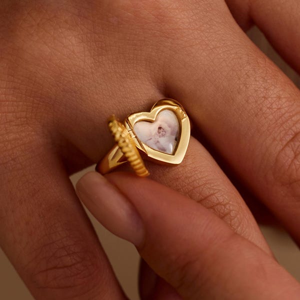 Herz Medaillon Ring mit Geburtsstein, Benutzerdefinierte Foto Ring, personalisierte Gold Memory Schmuck, Valentinstag Paar Schmuck, Liebe Schmuck Geschenk