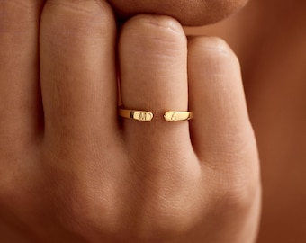 Custom Initial Letter Ring, Personalized Initial Open Ring, Dainty Initial Ring, Gift for Her, Ring For Women, Birthday Gifts For Her