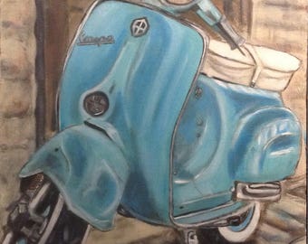 Blå Vespa.