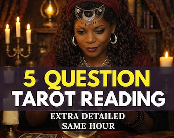 5 Question Tarot Reading Same Hour, Instant Delivery Tarot Card Reading with Accurate Spiritual Insight, Psychic Love & Career Reading