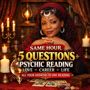 5 Question Tarot Reading | Same Hour Detailed Psychic Reading | Honest Answers for Love, Ex, Career, Money & Life