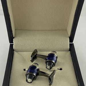 Casual Montblanc Starwalker Meisterstuck Special Edition Blue & Grey Color Cufflinks Stud For Special Gifting
