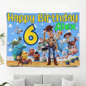 Custom Toy Story Birthday Banner Backdrop: Personalized Party Decoration