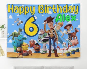 Custom Toy Story Birthday Banner Backdrop: Personalized Party Decoration