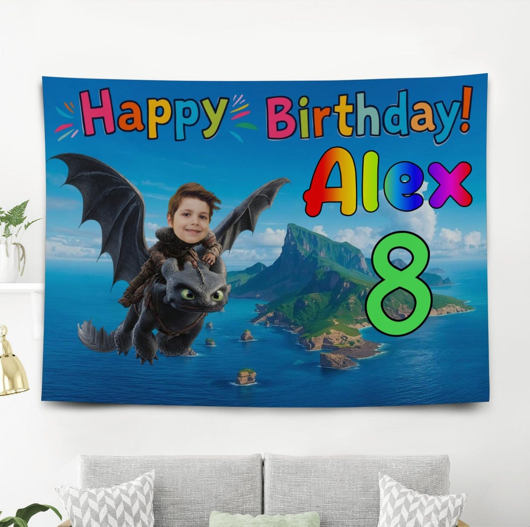 Personalized How to Train Your Dragon Birthday Party Banner, Custom ...