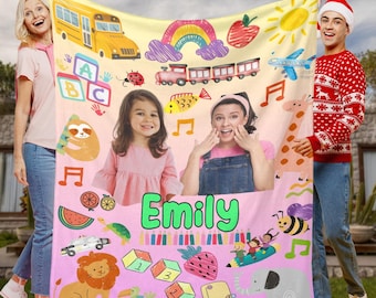 Personalized Miss Rachel Blanket Gift, Custom Name Photo Mis Rachels Blankets Birthday Xmas Gifts