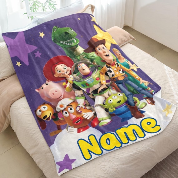Toy and Story Blanket Gift, Custom Name ToyStory Blankets Birthday Christmas Gift