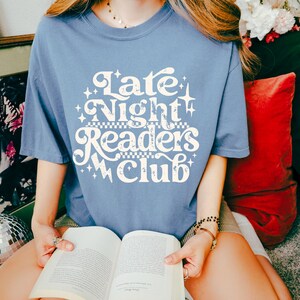 Late Night Readers Club T-Shirt, Cozy Reading Shirt, Gift for Book Lovers, Literary Tee, Unisex Casual Wear