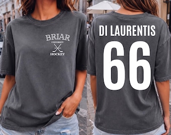 Briar University Hockey. Off campus Tee. Team Shirt T-shirt | Custom Name & Number Dean Di Laurentis 66.