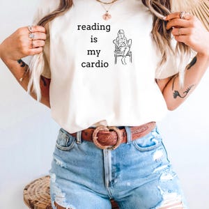 Reading is My Cardio Unisex T-Shirt, Casual Reading Tee, Book Lover Gift, Literary Humor Shirt, Comfortable Gift for Readers