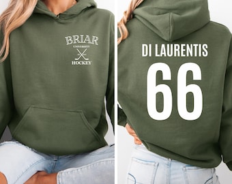 Briar U Hockey Hoodie. Off campus. Dean Di Laurentis No. 66 | Custom Name & Number Back Sweatshirt
