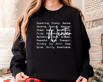 Serene Winter Vibes Sweatshirt, Mysig Fleece Rundkrage