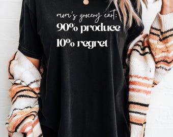 Humorous Mom Grocery T-Shirt, Funny Foodie Tee, Healthy Eating