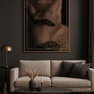 Holy AF Snake Wall Art – Kundalini Energy Spiritual Poster – Dark Aesthetic Transformation Print