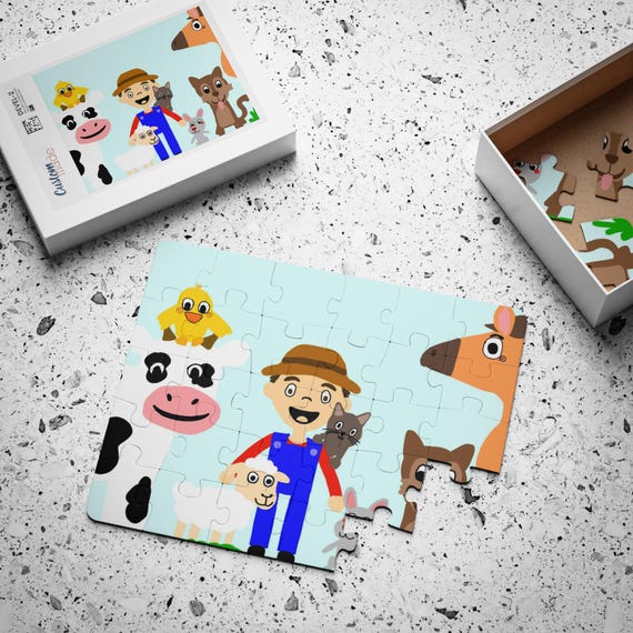Kids' Farm Animals Puzzle, 30-Piece, Fun Kids' activities, Playful decorations for children's rooms