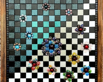 Blüten. Einzigartige Mosaik-Wandkunst