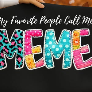 Meme PNG, Patchwork Meme Design, Funny Meme png, Colorful Sewing Style Text png, Trendy Meme Graphic, Sublimation png patchwork sewing style