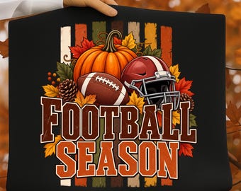 Football Season PNG, Fall Football PNG, Game Day Sublimation Design, Pumpkin Football Helmet PNG, Retro Autumn Sports Shirt Graphic